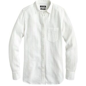 *NWT* J. Crew Gauze Button-Down Long Sleeve Shirt | White 🤍